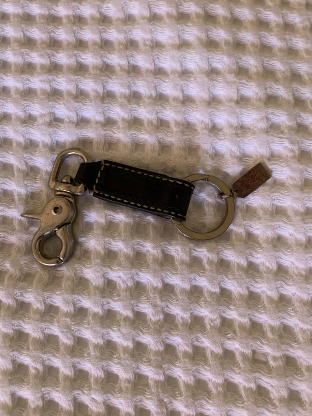 Coach Black Leather Valet Key Ring With Silver Hardware Vintage - Picture 4 of 4